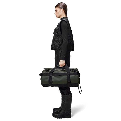 RAINS Texel Duffel Bag Small - Waterproof Green Duffel with U-Shaped Zip Closure, Mesh Pockets, Compression Straps, and Padded Carry Handles - 2 Year Warranty4