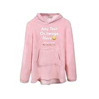 Personalised Blanket Hoodie Kids Oversized Snuggle for Girls & Boys, Custom Hoodie Children Gift for Comfort & Warmth Pink 3-5 Years