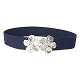 Hemobllo Cinturón Elástico Ancho para Mujer, Cinturón Tejido de Vestir Hebilla Decorativa en Color Verde Pastel, Ajustable para Ceremonia, Fiesta y Uso Diario
