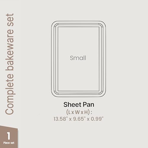 BAKKEN Kitchen Baking Pans - Nonstick White Coating, 13.58’’ × 9.65’’ Commercial Grade Carbon Steel Cookie Sheet, Diamond Texture Bottom, PFOA, PFOS, PTFE Free, Oven Safe Tray (450°F), White Marble