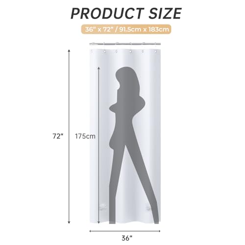 Image of AmazerBath Stall Shower Curtain 36x72, White Shower Curtain Plastic, Small Shower Curtain Liner Heavy Duty Thick PEVA, Walk in Shower Liner with 2 Weighted Stones and 6 Grommet Holes