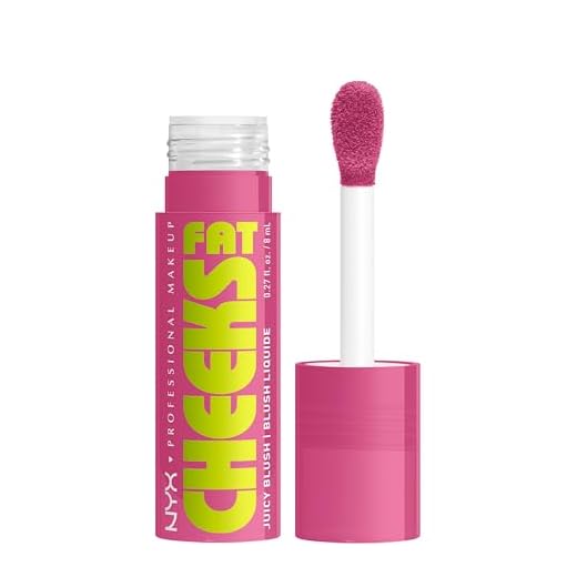 NYX Professional Makeup Fat Cheeks Juicy Blush – Flüssiges Rouge, 12H Halt, Bis zu 24H Feuchtigkeit, Mit Himbeer- & Kiwiöl, Farbe: Plum Pop, 8 g