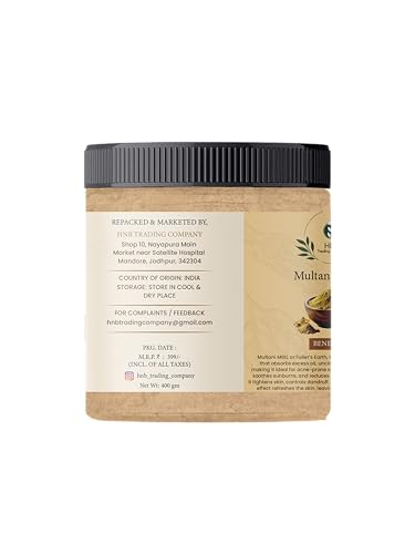 Image of Hnb 100% Pure Organic Multani Mitti (350Gm) | Natural Face & Hair Care Clay | Deep Cleansing, Oil Control & Skin Brightening | Fuller'S Earth Powder For Glowing Skin & Scalp Detox