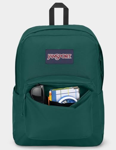 Image of JanSport SuperBreak Plus Backpack with Padded 15-inch Laptop Sleeve and Integrated Bottle Pocket - Spacious and Durable Daypack for Work and Travel - Deep Juniper