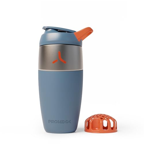 Promixx Pursuit Edelstahl Shaker - 760ml Leichter Metall Proteinmixer mit Snap-Fit für Glatte Shakes - Auslaufsicher Geruchsfrei für Fitness - Mitternachtsblau