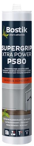 BOSTIK P580 Supergrip XTRA POWER Beige - Adhesivo de montaje rápido de poliuretano, sin disolventes, adherencia extremadamente fuerte, para interior y exterior, 435 g