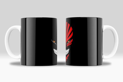 newseny Taza Bleach Ichigo Kurosaki | Regalo para fans del Manga Bleach merch | Cerámica 350ml (Ichigo Kurosaki logo mid)