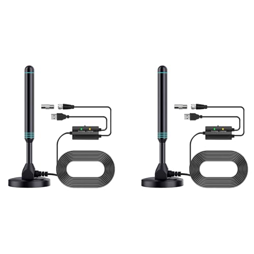 YGBWAOV 2X Antena de TV Digital de Alta Definición de Columna Amplificador Universal para Interiores y Exteriores con Interruptor Antena de TV UHF Ajustable