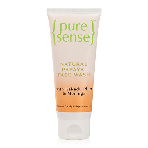 PureSense Natural Papaya Face Wash with Kakadu Plum & Moringa for Gentle Cleansing & Rejuvenates Skin | for Men & Women | All Skin types | From the makers of Parachute Advansed | 100g