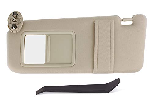 SouthWit Drivers Left Sun Visor Compatible with 2007 2008 2009 2010 2011 Toyota Camry/Hybrid Sunvisor #74320-06780-B0 - Tan Beige (NO SUNROOF)