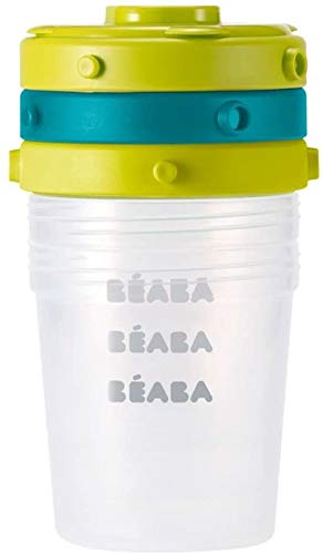 Beaba Clip Containers, Set Of 6, 2 Oz & 4 Oz, Baby Food Storage Containers With Lid, Reusable Baby + Toddler Snack Containers, Freezer & Dishwasher Safe, Peacock #TOP6