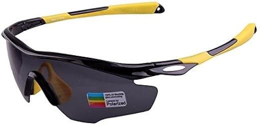 UBERSWEET® Yello Frame-TAC lens, M Cycling Riding Sport sunglasses Outdoor men Eyewear grey green orange yellow PC frame A...