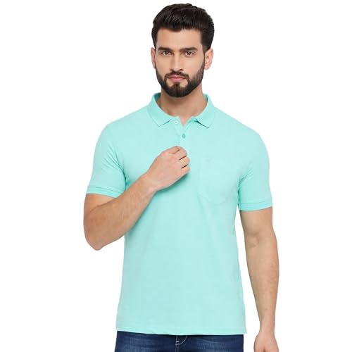 Image of NEVA Men's Regular Fit Half Sleeve Polo Neck T-Shirt with Chest Pocket