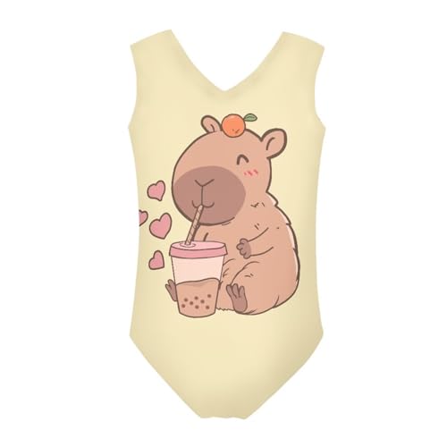Image of Cartoon Pattern Kids Girls Bathing Suits One Piece Swimsuit Soft & Quick Dry, 5-14Years