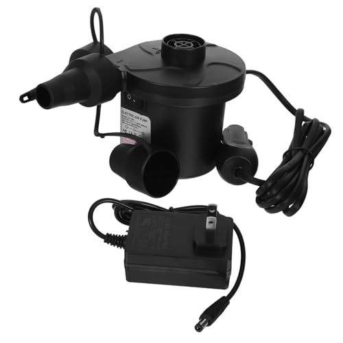 1 Set Portable Inflatable Mattress and Inflator with Nozzles for Quick Inflate Deflate for Pools Boats Camping and Home Plug