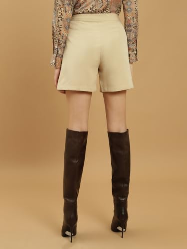 Image of BEATNIK Wear Stretchable Mid-Rise Regular Fit Shorts for Womens with Side Pockets