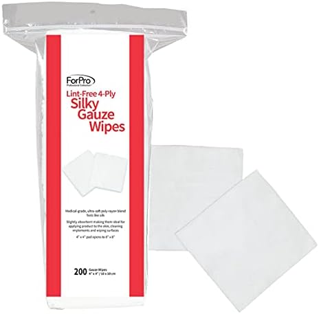ForPro Lint-Free 4-Ply Silky Gauze Wipes, 200ct, 4"x4"