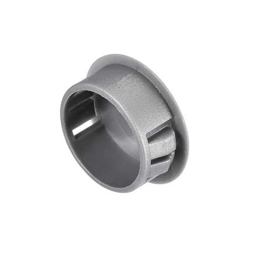 Image of uxcell 31 /32 inch Plastic Hole Plugs, 26Pcs Flush Type Panel Round Snap in Fastener Knockout Locking Plugs for Furniture Insert End Caps Panels, Gray