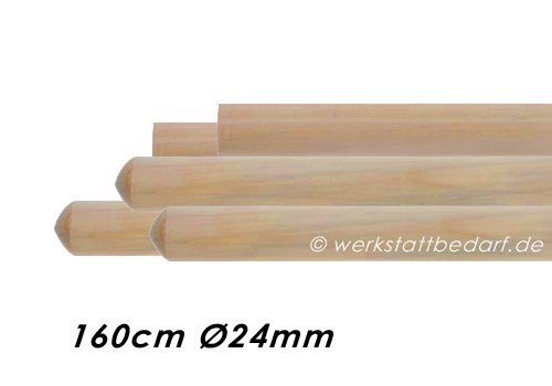 5x Besenstiele aus Kiefern Holz 160cm Ø24mm, ohne Konus