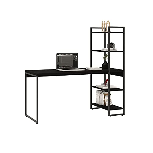 Compace Desing, Escrivaninha com Estante Alta 4 Prateleiras 1,50m Dynamica