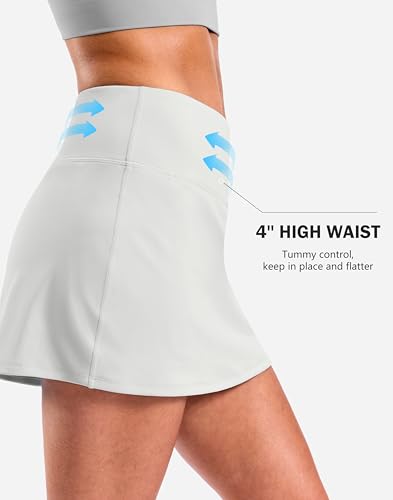 Image of SANTINY 13.5 inch /15 inch Tennis Skirt with 2 Pockets | A Line, High Waisted, Mini Length, Casual, Athletic, Golf, Skorts for Women