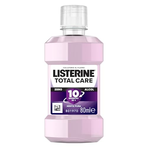 LISTERINE Total Care Mundspülung Reisemundwasser 0{98a61cc873fe4222b36ad1210cb31428e246ed9d2d2e4eeea7f22a89be1d0ac7} Alkohol für umfassenden Schutz mit mildem Geschmack von reiner Minze, ohne Alkohol und mit Fluorid für starke Zähne und gesundes Zahnfleisch, 80 ml LISTERINE Total Care Mundspülung Reisemundwasser 0{98a61cc873fe4222b36ad1210cb31428e246ed9d2d2e4eeea7f22a89be1d0ac7} Alkohol für umfassenden Schutz mit mildem Geschmack von reiner Minze, ohne Alkohol und mit Fluorid für starke Zähne und gesundes Zahnfleisch, 80 ml