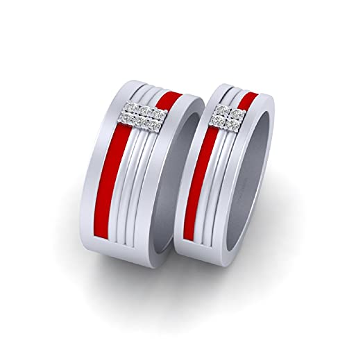 Alliances assorties en argent massif et diamant à porter ensemble au quotidien