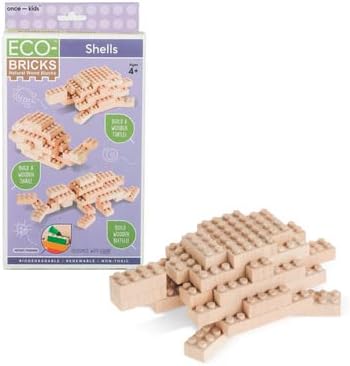 Eco-Bricks 3 en 1 construye conchas  Bloques de construcción para niños respetuosos con el medio ambiente  Crea 3 conchas diferentes  tortuga,