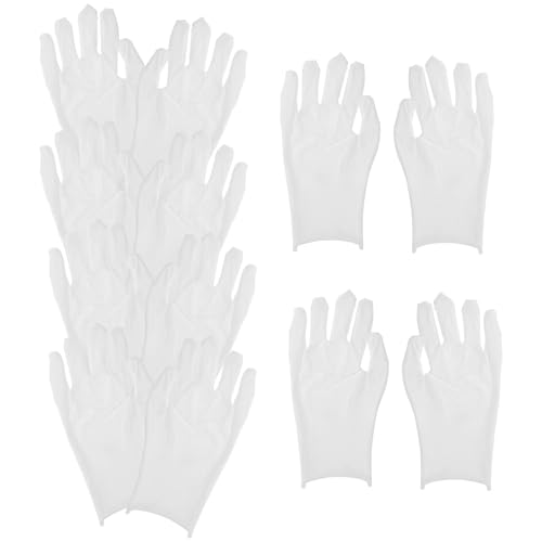 Guantes de algodón blanco para eventos formales y gala en talla XL Alipis