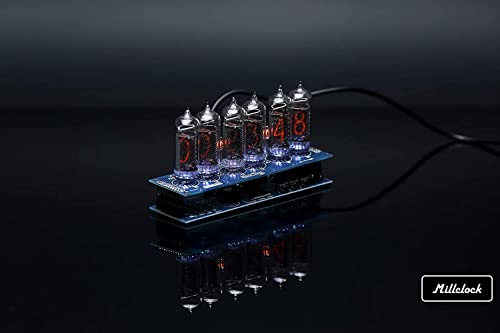 Millclock In-14 Nixie Tube Clock Assembled With Gps Remote Control Alarm And Adapter 6-Tubes W/Out Enclosure Retro #TOP1