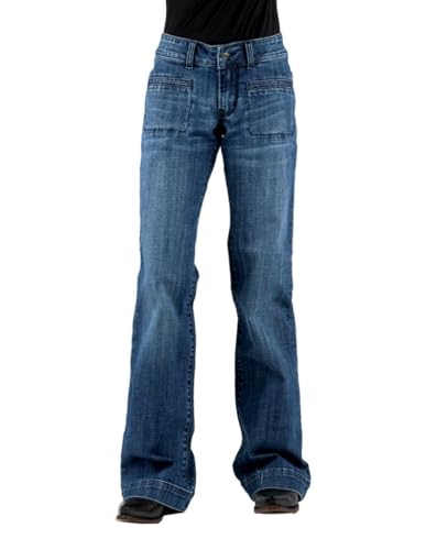 Stetson Western Jeans Womens Low Rise 4 Long Blue 11-054-0214-0815 BU