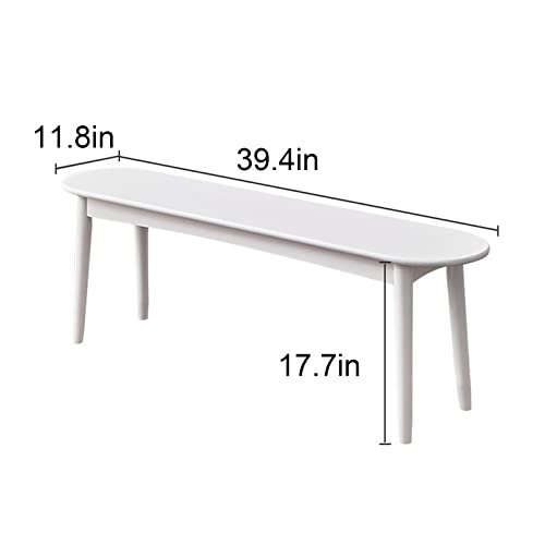 Banco de comedor de madera roble macizo mueble entrada moderno esquinas redondeadas 3