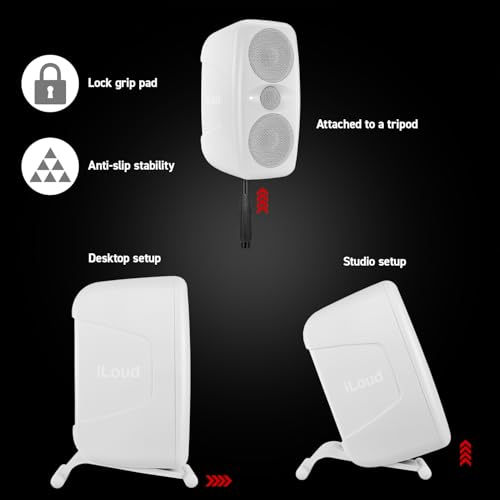 Image of IK Multimedia iLoud MTM MKII White (Single) Compact Studio Monitor with Built-in ARC Room Correction, 100W RMS high-Performance Desktop Speaker, Computer Speakers and pc Speakers use and DJs