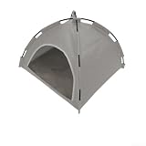 Cuccia impermeabile per animali domestici con grandi finestre di ventilazione, tenda pieghevole per uso interno ed esterno, comodo letto per cani e gatti sotto i 15,9 kg, colore verde (grigio-taglia M
