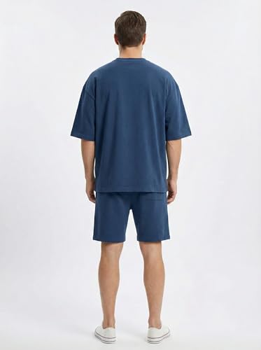 Image of Kvetoo Men Cotton T Shirt and Shorts Set Co Ord Set for Men Summer Casual Lounge Wear Gym Workout T Shirt Shorts Combo Half Sleeve Comfortable Cotton Outfit