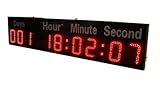 GOODRELIISH 6-inch 9 Digits LED Timer Countdown/up Wall Mounted Clock with Days Hours Mins Secs Red