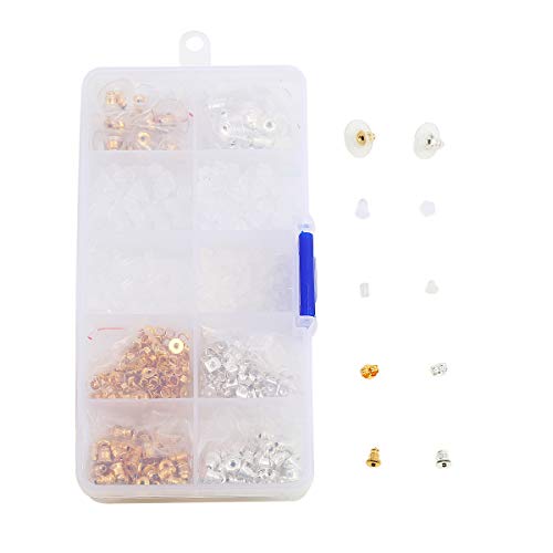 Obling Juego de 10 topes para Pendientes con Caja de Almacenamiento para Hacer Manualidades