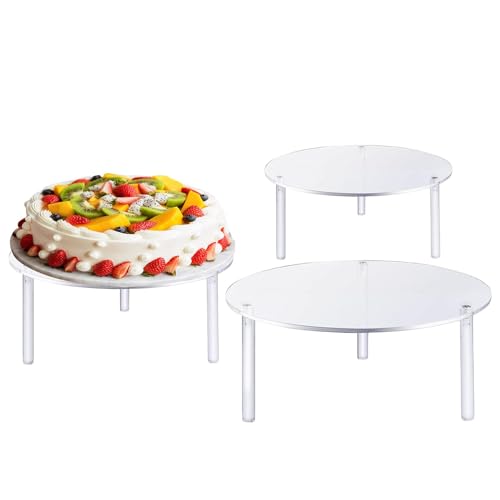 Expositor para tartas, soporte para tartas de acrílico - Expositor transparente para cupcakes, soporte para tartas de acrílico de 3 piezas para mesa de postre, elevadores transparentes para