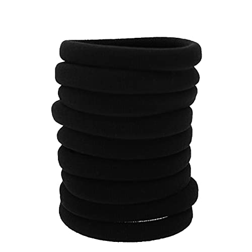 Hair Ties for Women Large Stretch Hair Ties Headband for Thick Heavy and Curly Hair Black 9PCS