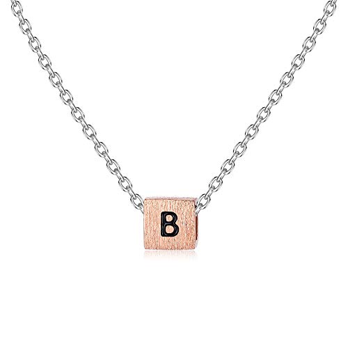 925 Sterling Silver Choker Necklace For Women Letter Gold Necklace Alphabet Girls Tiny Initial Necklace Personalized Gift B