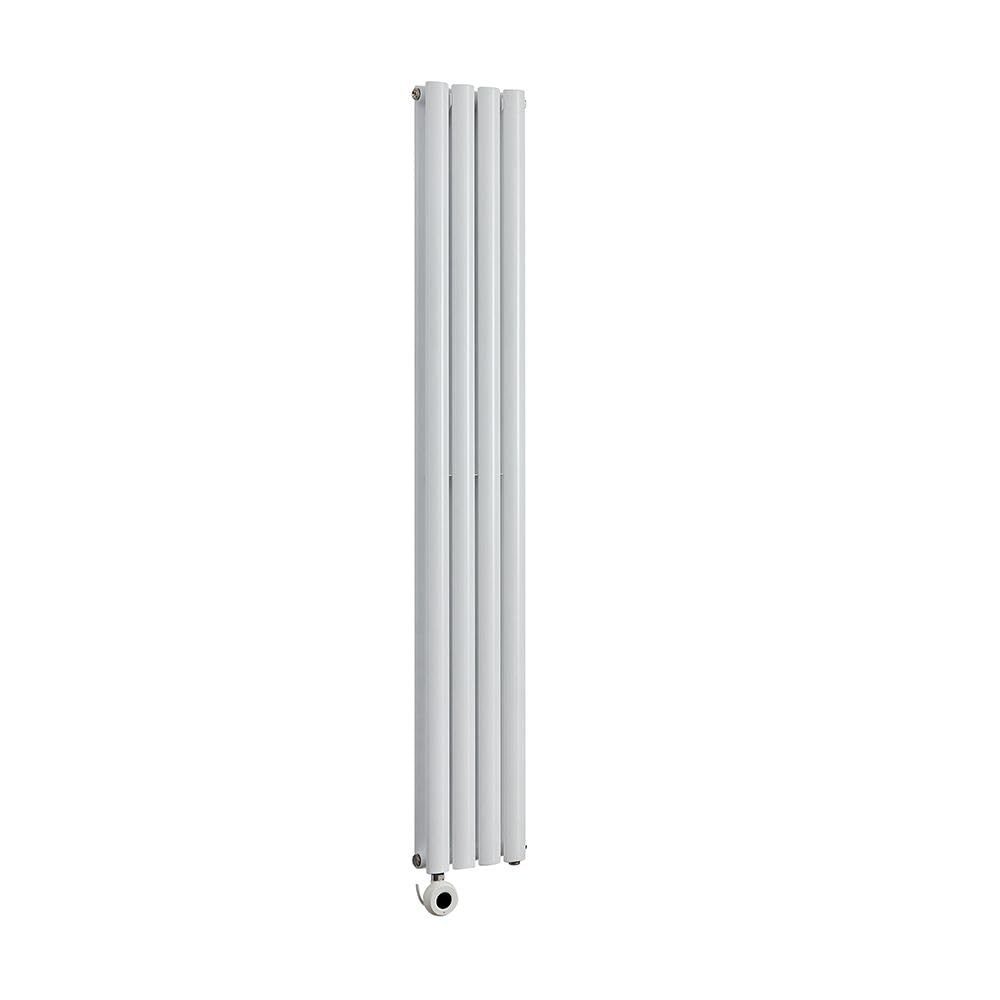 Milano Aruba 1000W White Vertical Double Oval Panel WiFi Electric Radiator - 1780mm x 236mm
