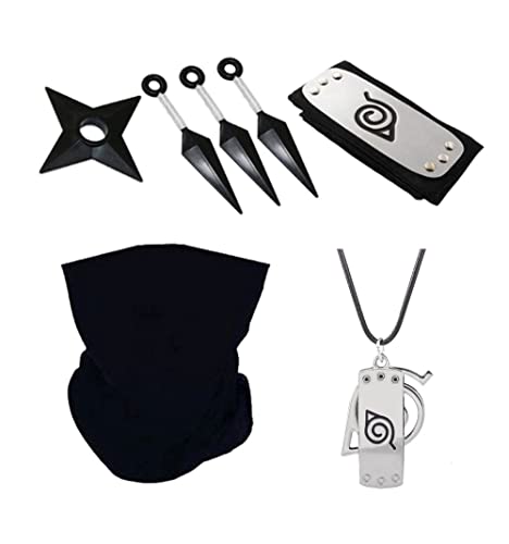 Yananmall Anime Ensemble D'Accessoires en Plastique Cosplay Bandeau Masque Collier pour Adultes Et Enfants Cover