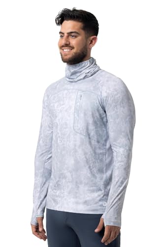 Coolibar UPF 50+ Men's Vented Andros Fishing Tee, Grey, Small, Water Print - Sun Protective4