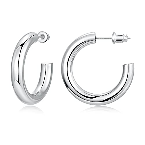 Image of Gacimy 14K Gold Plated Chunky Open Hoop Earrings for Women