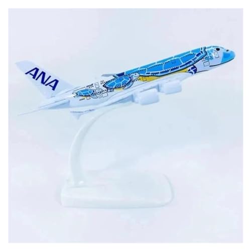 Modelo de avión pintado A380 Sea Turtle con base de exhibición estable 2