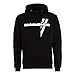 Produktbild Rammstein Herren Kapuzenpullover Weisses Kreuz Offizielles Band Merchandise Fan Hoodie schwarz mit mehrfarbigem Front und Back Print (L)