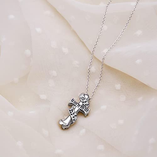PELOVNY Urn Necklaces for Ashes of Loved Ones 925 Sterling Silver Heart Locket Urn Necklace Cremation Keepsake Memorial Jewelry Gifts for Women Men3
