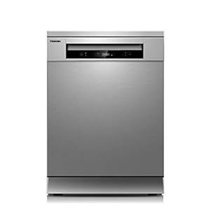 Toshiba 14 Place Setting, 6 Programs Free Standing Dishwasher with Dual Wash Zone, DW14F1(S) Silver –