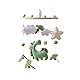 NIAWECAN Mobile Baby Windspiele, Mobile Babybett, mit Dinosaurier, Sterne, Wolken, Blätter aus Filz, Holz Hängende Baby Bettglocke, Geschenke für Baby Mädchen oder Jungen, Grüner