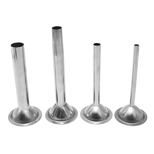 Saihisday Stainless Steel Sausage Stuffer Tubes Food Meat Grinder Attachment Stainless Steel Sausage Stuffer Tubes for Meat Grinder Set of 4 (#22)